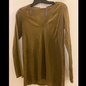 Zara, see through shirt, olive
